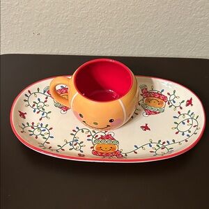 Temp-Tations Winter Whimsy Ceramic Serving Tray in Cream with Festive Accents